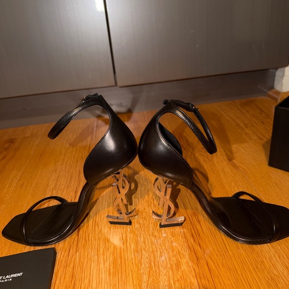 Saint Laurent YSL Logo Heel Sandals in Black WILLING TO NEGOTIATE - Picture 6 of 6